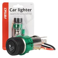 Cigarečių degiklio lizdas su žaliu LED apšvietimu 12V CLI-03, AMIO-01260