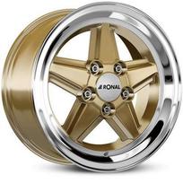 Ratlankis RONAL R15x7 5x112 ET 23 CB 66 (Racing Gold Horn Polished)