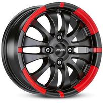 Ratlankis RONAL R16x7 4x108 ET 25 CB 65 (Jetblack Matt Red Rim)