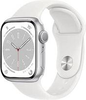 "Apple Watch Series 8" (GPS, 45 mm) aliumininis sidabrinis korpusas su baltu sportiniu dirželiu - vieno dydžio (restauruotas)