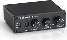 "Fosi Audio Q4" ausinių stiprintuvas, 192 kHz USB DAC ausinių stiprintuvas, USB/Optical/Coaxial įėjimai į 3,5 mm AUX/RCA/Output, žaidimų DAC AMP, skirtas PS5/PC/MAC/Aktyviems garsiakalbiams