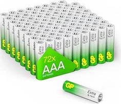 "GP Extra Alkaline Batteries AAA Longlife Powerful with G-TECH Technology" | Mikro baterijos LR03 1,5 V | 72 AAA baterijų pakuotės
