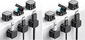 "HoneyHolly" kabelių laikiklis, 6 dalių kabelių valdymo įtaisas, lipnūs kabelių spaustukai, magnetinis kabelių organizatorius stalui, lovai, USB, HDMI, garso kabeliui (2 vnt.)