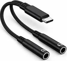 "Mizi USB C auf Dual 3,5 mm Kopfhörer-Splitter", 2 portų garso adapteris, skirtas "iPhone 15/16/17 Pro", "Galaxy S24/S25 Ultra", "Pixel", "iPad Pro", "iPhone 15/16/17 Pro", "Galaxy S24/S25 Ultra", "Pixel", "iPad Pro", "Musik & Podcasts teilen" - švarus