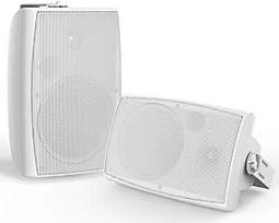 "STUDIOFINIX" 8 colių 600 W lauko "Bluetooth" garsiakalbis, atsparus vandeniui / laidinis, montuojamas ant sienos, skirtas terasoms, namams, baseinams, deniams, kiemams (pora, baltas)