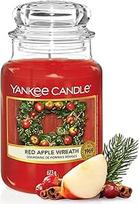"Yankee Candle" Raudonųjų obuolių vainikas Didelė stiklainio žvakė Degimo laikas iki 150 valandų