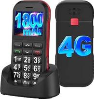 4G senjorų mobilusis telefonas be sutarties su dideliais mygtukais, 1800 mAh ilgas budėjimo režimas Pensininkų senjorų mobilusis telefonas Didelis mygtukinis mobilusis telefonas su USB-C, SOS funkcija, žibintuvėlis, įkrovimo stotelė