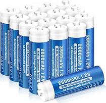 AA baterijos, 16 vnt., 2600 mAh AA baterijos, įkraunamos, NI-MH įkraunamos AA baterijos, didelės talpos 1,2 V baterijos, mažo savaiminio išsikrovimo buitinės baterijos (mėlynos spalvos)