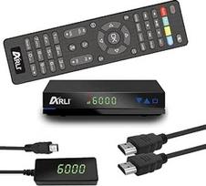 ARLI AH1 HD palydovinis imtuvas - DVB-S2 skaitmeninis palydovinis imtuvas, Full HD 1080p HDMI "Astra/Hotbird/Türksat" iš anksto suprogramuotas USB išorinis ekrano maitinimo šaltinis 12V Tinkamas stovyklavimui