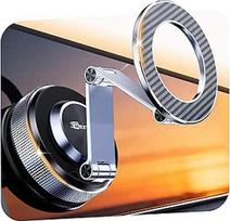 Automobilinis telefono laikiklis - "Vmag S3 2026" magnetinis mobiliojo telefono laikiklis automobilyje su metaline dviguba sulankstoma rankena ir išplėstu diapazonu, suderinamas su "iPhone 17 Pro Max", 16-12 ir "Android" (su magnetiniu žiedu), juodas