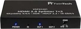 FeinTech VSP01201 HDMI 2.0 skirstytuvas nuo 1 iki 2 skirstytuvas Ultra-HD 4K @ 60Hz YUV 4: 4: 4 HDR HDCP 2.2 EDID 18Gbps