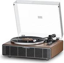 Įrašų grotuvas su integruotu garsiakalbiu, dviejų greičių "Bluetooth HiFi" patefonu, gramofonu 33/45 aps/min ir AT-3600L imtuvu (graikinis riešutas)