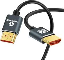 Itin plonas 8K 4K HDMI kabelis 5 m, plonas, lankstus, minkštas, didelės spartos HDMI 2.1, palaikantis 4K @ 120Hz 8K @ 60Hz 48Gbps, suderinamas su Roku TV/HDTV/PS5/Blu-ray