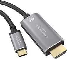 KabelDirekt USB C-HDMI adapterio kabelis su nedūžtančiomis metalinėmis jungtimis - 2 m (perkelia 4K vaizdo įrašus 60 Hz dažniu iš nešiojamųjų kompiuterių / išmaniųjų telefonų į didelius televizorius - USB 3.1, C tipo, "Thunderbolt 3")