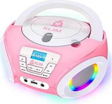 KLIM Candy Kids CD grotuvas vaikams - FM radijas - su baterijomis - rožinis - nešiojamasis "Boombox" - CD grotuvas vaikams - su garsiakalbiais, mažyliams (rožinis)