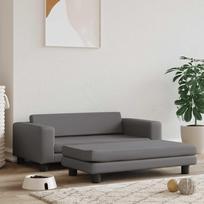 Lova šunims su prailginimu pilka 100x50x30cm dirbtinė oda