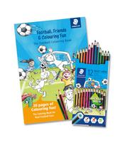 Spalvoti pieštukai STAEDTLER Noris World Cup, 12 vnt. + Spalvinimo knygelė