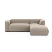 Šviesiai rudos spalvos kampinė sofa (su dešiniuoju kampu/su gultu) Merid – Ropez