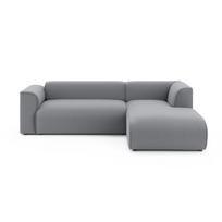Šviesiai pilkos spalvos kampinė sofa (su dešiniuoju kampu/su gultu) Merid – Ropez