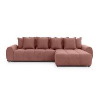 Terakotos spalvos kampinė sofa (su dešiniuoju kampu/su gultu) Albane – Ropez