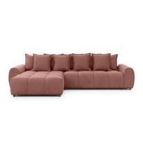 Terakotos spalvos kampinė sofa (su kairiuoju kampu/su gultu) Albane – Ropez