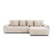 Smėlio spalvos kampinė sofa (su dešiniuoju kampu/su gultu) Albane – Ropez
