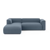 Mėlynos spalvos kampinė sofa (su kairiuoju kampu/su gultu) Merid – Ropez