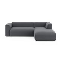 Tamsiai pilkos spalvos kampinė sofa (su dešiniuoju kampu/su gultu) Merid – Ropez