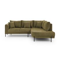 Žalios spalvos kampinė sofa iš šenilinio audinio (su dešiniuoju kampu/„L“ formos) Mauris – Ropez