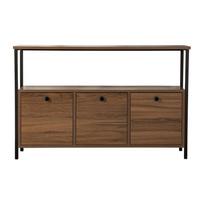 Tamsios natūralios spalvos konsolinis staliukas iš riešutmedžio 29,5x120 cm Solace – Kalune Design