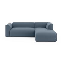 Mėlynos spalvos kampinė sofa (su dešiniuoju kampu/su gultu) Merid – Ropez