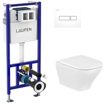 WC puodo komplektas: su QR/SC dangčiu Optica Vortex, IneoNova potinkinis rėmas, mygtukas, baltas KK OPTICA INEONOVA WH
