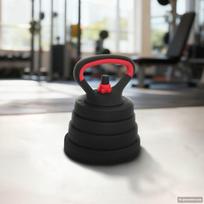 2-in-1 hantelių ir štangos rinkinys 30kg Juoda ir raudona