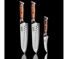Gudaro-RINKINYS 2x Santoku virtuvinis peilis FENG 7,5"+ 1xVirtuvinis vaisių peilis FENG 3,5"