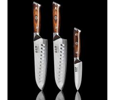 Gudaro - Rinkinys 2x Santoku virtuviniai peiliai FENG 7,5" + 1x virtuvinis peilis FENG 3,5"