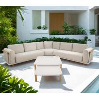 Lauko baldų komplektas MEZIO kampinė sofa ir du staliukai