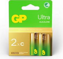 Gp Batteries GP - Ultra Alkaline C Batteries, 14AU/LR14, 1.5V, 2-Pack