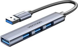 Vention USB 3.0 to USB 3.0/USB 2.0*3 Mini Hub 0.15M Gray Metal Type