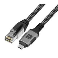Techly ICOC U3C-RJ45-030 tinklo kabelis Sidabras, Juoda 3 m Cat6 F/UTP (FTP)