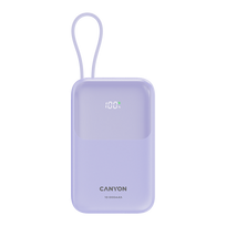 CANYON power bank OnPower 101 built-in cable 10000 mAh PD22.5W Purple