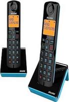 "Alcatel S280 Duo Blue Duo" belaidis telefonas "laisvų rankų" telefonų knyga su 50 vardų ir numerių nepageidaujamų skambučių blokavimo funkcija