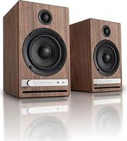 "Audioengine HD4" belaidės "Bluetooth" kolonėlės - kompiuterio monitoriaus garsiakalbiai ir namų muzikos sistema su aptX "Bluetooth" | 120 W galios stereofoninės knygų lentynos kolonėlės su AUX garso įvadu - tikro riešutmedžio fanera