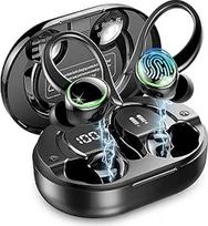 "Bluetooth" sporto ausinės, belaidės "Bluetooth 5.4" ausinės su ENC triukšmo slopinimu ir 4 HD mikrofonais, 50 valandų veikiančios belaidės ausinės, Hi-Fi stereofoninės ausinės, IP7 vandeniui atsparios, USB-C/LED