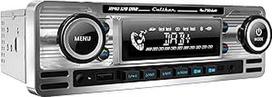 "Caliber Retro Car Radio" - automobilinis radijo imtuvas su "Bluetooth USB" - DAB+ / FM - 1 DIN automobilinis radijo imtuvas - retro dizainas - su laisvų rankų funkcija ir LCD ekranu - chromas