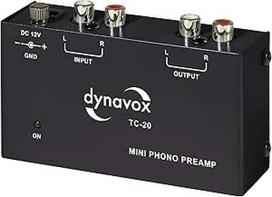 "Dynavox TC-20 Phono Preamp" kompaktiškas metalinis dėklas patefonams su MM nuskaitymo sistemomis - juodas
