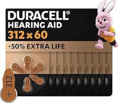 "Duracell" klausos aparatų baterijos, 312 dydžio, 60 vnt. pakuotė [Amazon išskirtinis]