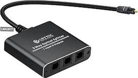 "eSynic" 1X3 "Toslink" optinis skaitmeninis garso skirstytuvas, 1 m šviesolaidinio kabelio LPCM2.0/DTS/Dolby-AC3 palaikymas namų kinui "Xbox" PS5/PS4 belaidės ausinės garso juostos