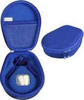 "Hermitshell" kietas EVA kelioninis dėklas "AfterShokz Trekz Air Bone Conduction" belaidėms "Bluetooth" prakaitui atsparioms ausinėms (AS650) (mėlynas)