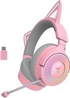"Razer Kraken Kitty V3 Pro" - belaidės RGB "Kitty" ausinės žaidimams - reaktyvios transliacijos katės ausys - "Triforce" 40 mm garsiakalbis - "Hyperspeed" belaidis ryšys ir "Bluetooth" - THX erdvinis garsas | Kvarcas