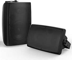 "STUDIOFINIX" 8 colių 600 W lauko "Bluetooth" garsiakalbis, atsparus vandeniui / laidinis, montuojamas ant sienos, skirtas terasoms, namams, baseinams, deniams, kiemams (pora, juodas)